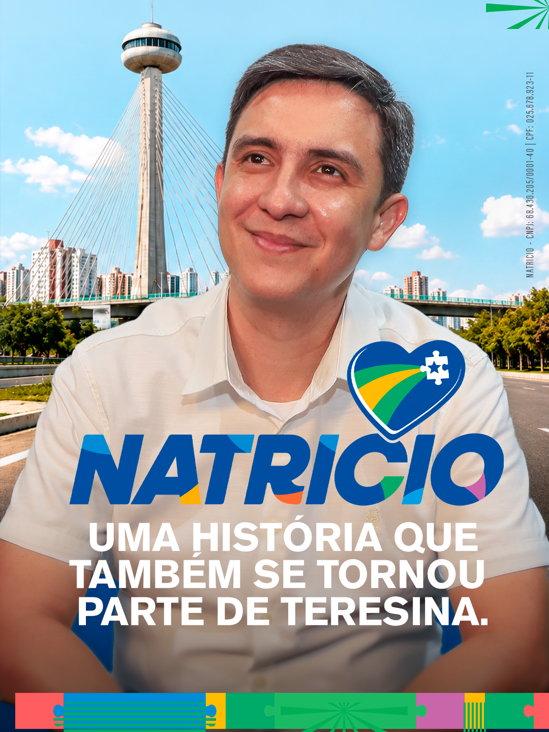 Natrício em Teresina, com a Ponte Estaiada ao fundo